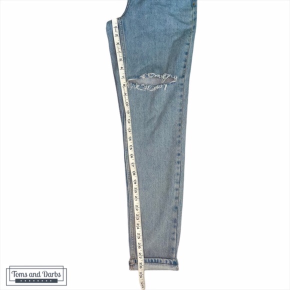 TOPSHOP Premium Distressed Mom Jeans 25W x 32L - Picture 7 of 8